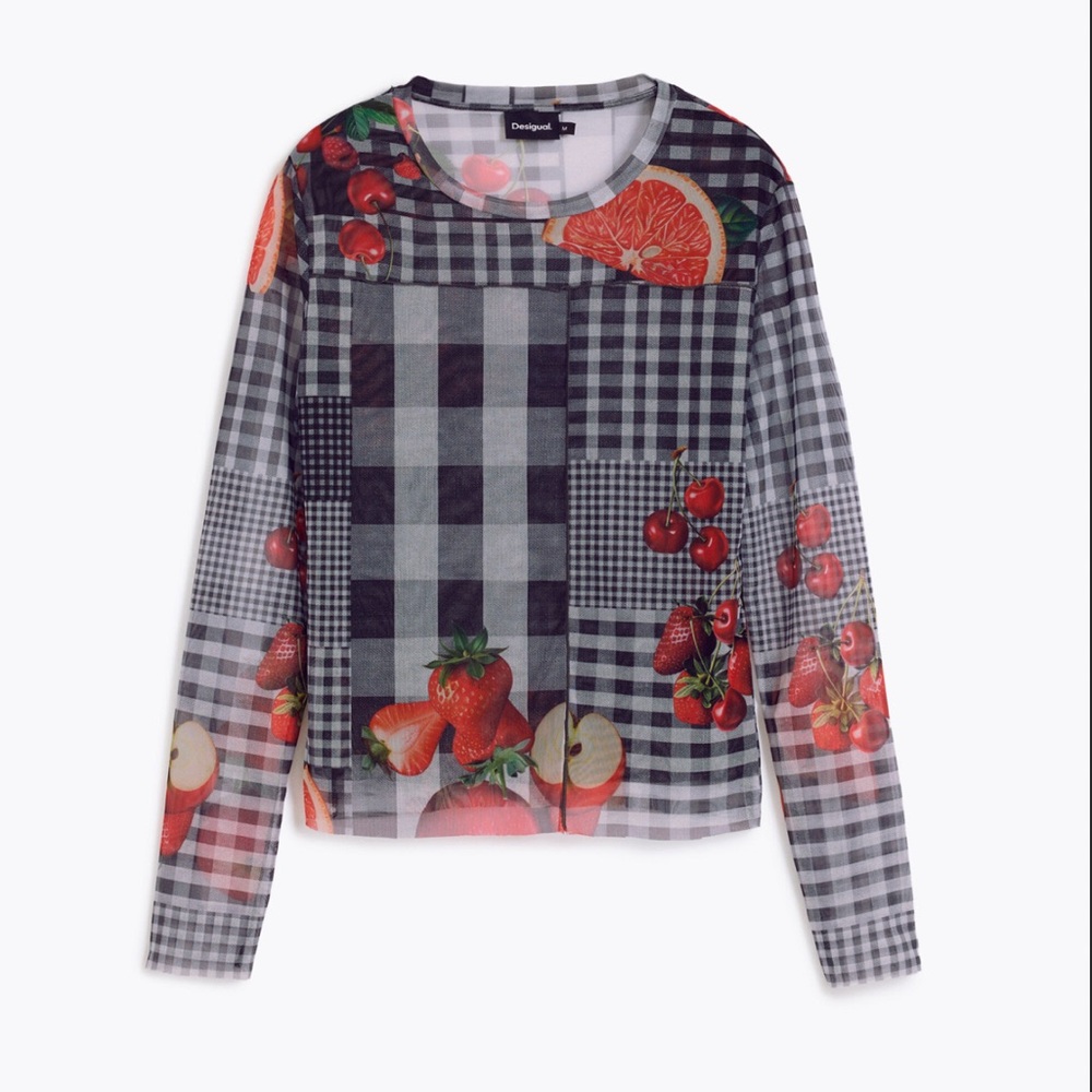 Fruit Patchwork - 	
Vichy tulle fruit T-shirt